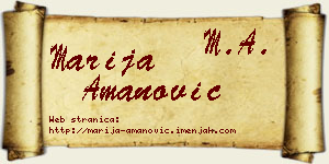Marija Amanović vizit kartica